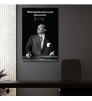 Tekli Dikey Kanvas Makam Panosu Atatürk Sözleri Öğretmenler Hakkında Sözü