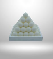 PİRAMİT BUBLLE KOKULU MUM (Beyaz)