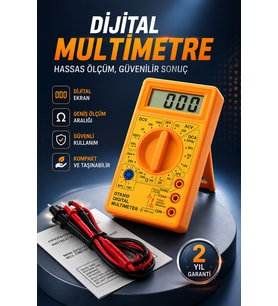 Profesyonel Dijital Multimetre AC DC Voltaj Akım Direnç Ölçüm Cihazı
