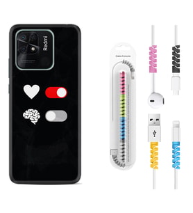 Xiaomi Poco X3 Pro M4 Pro X4 Pro C40 10C Kılıf Kablo Koruma Spiral Silikon Love Brain 1722