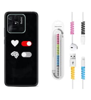 Xiaomi Poco X3 Pro M4 Pro X4 Pro C40 10C Kılıf Kablo Koruma Spiral Silikon Love Brain 1722