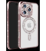 iPhone 16 Pro Max Kılıf Joke Simli Magneticsafe Kılıf - Pembe