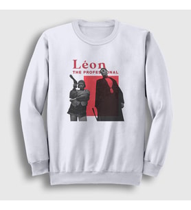 Presmono Unisex Beyaz Team Film Leon Sweatshirt 247250tt