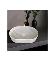 Alara Afyon Bulutlu Oval Tasarım Gizli Giderli Lavabo-328