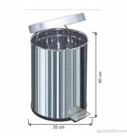 Garanti Metal 1052 Pedallı Çöp Kovası (60 Litre)