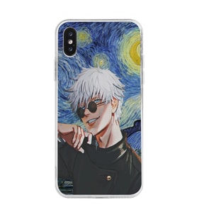 Iphone X ve XS Uyumlu Satoru Gojo Tasarımlı Şeffaf Telefon Kılıfı