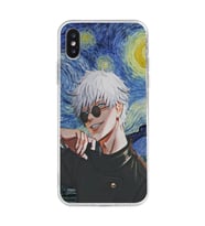 Iphone X ve XS Uyumlu Satoru Gojo Tasarımlı Şeffaf Telefon Kılıfı