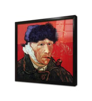 Van Gogh Otoportre Kulağı Kesik Çerçeveli Cam Tablo