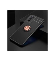Oppo A55 5G Uyumlu Kılıf Zore Ravel Silikon Kapak (Siyah-Rose Gold)