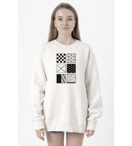 Demon Slayer Anime Patterns Beyaz Kadın 2ip Sweatshirt