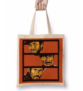 The Good, Bad and Ugly İllüstrasyon Bez Çanta Uzun Saplı