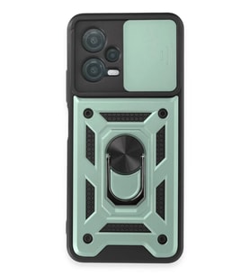 Newface Xiaomi Redmi Note 12 5G Kılıf Pars Lens Yüzüklü Silikon - Yeşil