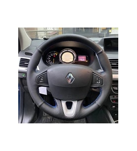 Fluence -megane 3-scenic Uyumlu Karbon Noktalı Direksiyon Kılıfı Araca Özel Direksiyon Kılıfı