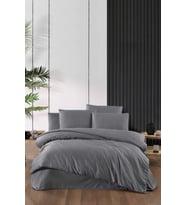 Stripe Saten Line Çift Kişilik Nevresim Takımı Antrasit (Çok Renkli)