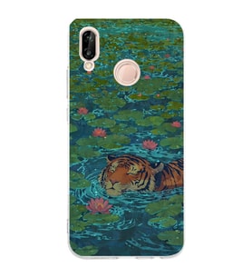 Huawei P20 Lite Uyumlu Baskılı Yumuşak Silikon Şeffaf Telefon Kılıfı