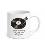 Retro Vinil Plak Görseli Şarkı İsimli Nostaljik Müzik Kupası Hediye Bardak