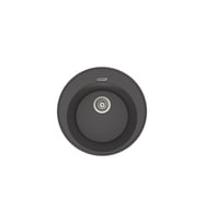 POLEX Cristalüx Granit Eviye P-06 Tezgah Altı Ve Tezgah Üstü Oval Mutfak Evyesi 51,5x51,5cm (Antrasit)