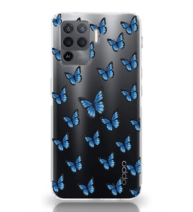 Oppo Reno 5 Lite Uyumlu Kelebek Desenli Şeffaf Telefon Kılıfı