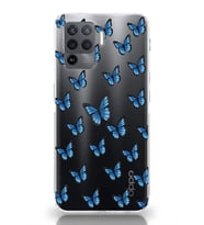 Oppo Reno 5 Lite Uyumlu Kelebek Desenli Şeffaf Telefon Kılıfı