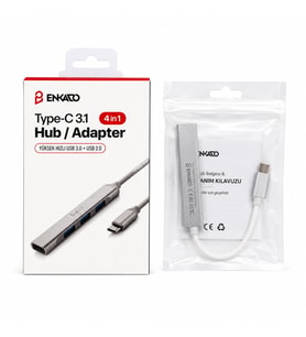 TYPE-C 3.1 GİRİŞ 4IN1 USB ÇOĞALTICI 4 ANAHTARLI PORT - HI-SPEED USB 3.0 - USB 2.0 HUB ADAPTÖR EKD-TP50 (5668)