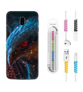 Samsung J6 Plus J7 Prime J7 Pro M20 Kılıf Kablo Koruma Spiral Silikon Şahin 1756