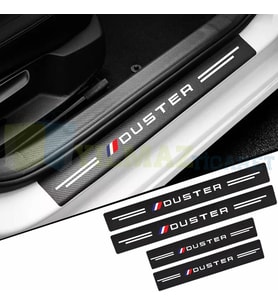 Dacia Duster Karbon Kapı Eşiği Koruma Araba Etiket Oto Sticker Yapıştırma 4 Parça