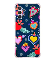PrintiFy Samsung Galaxy A32 Uyumlu Retro Color 3 Baskılı Şeffaf Köşe Korumalı Antişok Kılıf