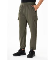 Maraton Sportswear Oversize Erkek  Ribana Paça  Basic Haki Eşofman Altı 22396