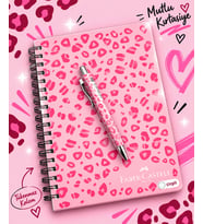 Faber Leo Karton Kapaklı Çizgili Defter 100 Yaprak 17*24 VE TÜKENMEZ KALEM KOMBİN