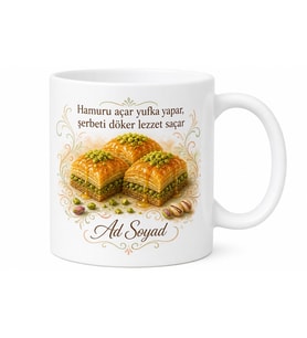 Tatlıcı Baklava Yapanlara Şerbet Dökme Fıstıklı Lezzet Kupa Bardak Hediye
