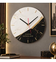 Kişiye Özel Yazı Baskılı Dekoratif Mdf Duvar Saati 28 cm