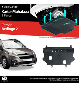 S-Dizayn Citroen Berlingo Çelik Karter Muhafaza 2008-2018 A+ Kalite (Karışık)