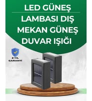 Northcity Şeffaf Abajurlu Duvar Tipi Solar Işık - Güneş Enerjili LED Duvar Lambası