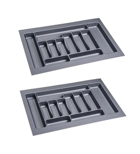 2 Adet Çekmece İçi Kaşıklık 75 x 49 cm Gri Mutfak Çekmece Düzenleyici 