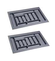 2 Adet Çekmece İçi Kaşıklık 75 x 49 cm Gri Mutfak Çekmece Düzenleyici 
