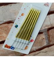 VIP KALİTE PARLAK METALİK GOLD PASTA MUMU 6 ADET GOLD DOĞUM GÜNÜ MUMU DECOR GOLD BIRTHDAY CANDLE