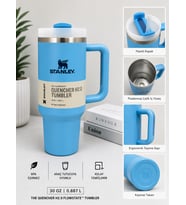 Stanley Quencher H2.0 FlowState 887 ml Pipetli Termos – Mavi, Ergonomik Saplı