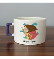 Süper Mom Pelerin Baskılı Mor Kulplu C Fincan