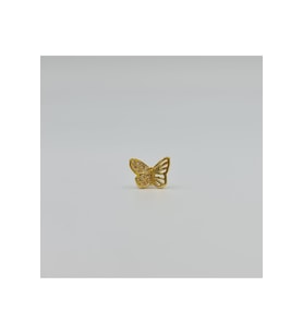 Cerrahi Çelik Taşlı Kelebek Küpe Tragus Helix Kıkırdak Piercing (Gold)