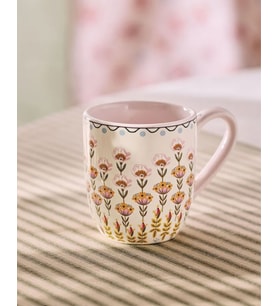 Londra'dan Cath Kidston Pembe Çiçek Desenli Shabby Chic Tarzı Porselen Kupa/Mug