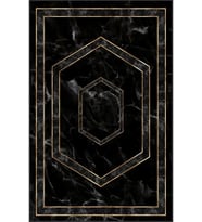 Eliana Home Baskılı, Yıkanabilir Kaymaz Taban Salon Halısı LNA0735 100x150 cm (Siyah)