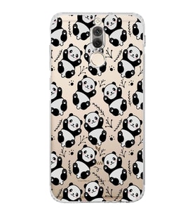 Huawei Mate 10 Lite  Kamera korumalı Kapak Panda Tasarımlı  Şeffaf Kılıf