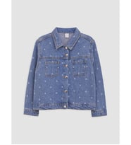 LCW Kids İndigo Puantiyeli Kız Çocuk Jean Ceket