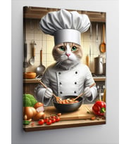 Kanvas Tablo Aşçı Kedi