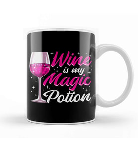 Funny Wine Is My Magic Potion Halloween Wino Pun Kupa Bardak Porselen
