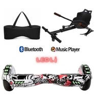 Elektrikli Kaykay Scooter Akıllı Denge Hoverboard + HoverKart + Çanta FULL LEDLİ EXTREM PAKET D06