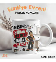 Mobilyacı ve Marangoza Hediye Esprili Meslek Kupası - Şantiye Serisi Şuraya Bir Dolap Daha Sığmaz mı Baskılı Kupa Bardak