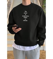 Unisex The Power Baskılı Bisiklet Yaka Sweatshirt (Siyah)