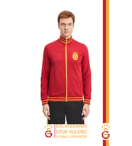 Galatasaray Orijinal Lisanslı Dik Yaka Fermuarlı Erkek Sweat (Kırmızı)