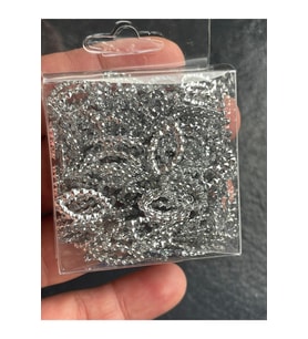 GÜMÜŞ RENKLİ SU DAMLASI  DANTEL TÜLBENT OYA ÇANTA SUPLA YAZMA HAVLU OYA PULU 20 GR 1 CM
